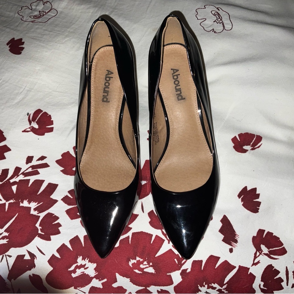 Abound Black Patent Block Heels